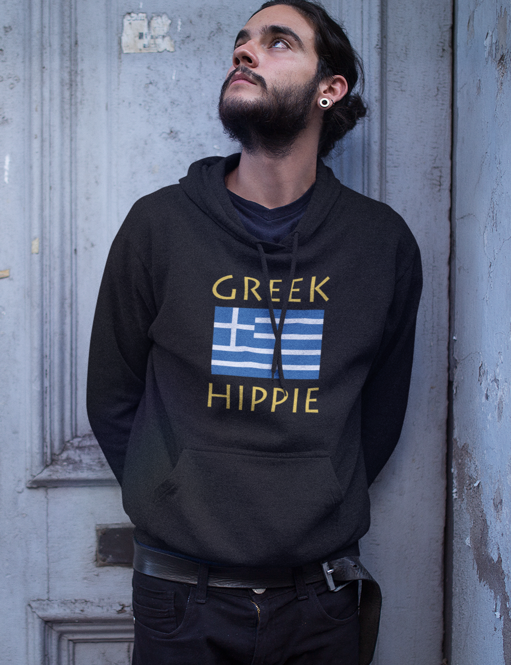 Greek Flag Hippie Unisex Hoodie