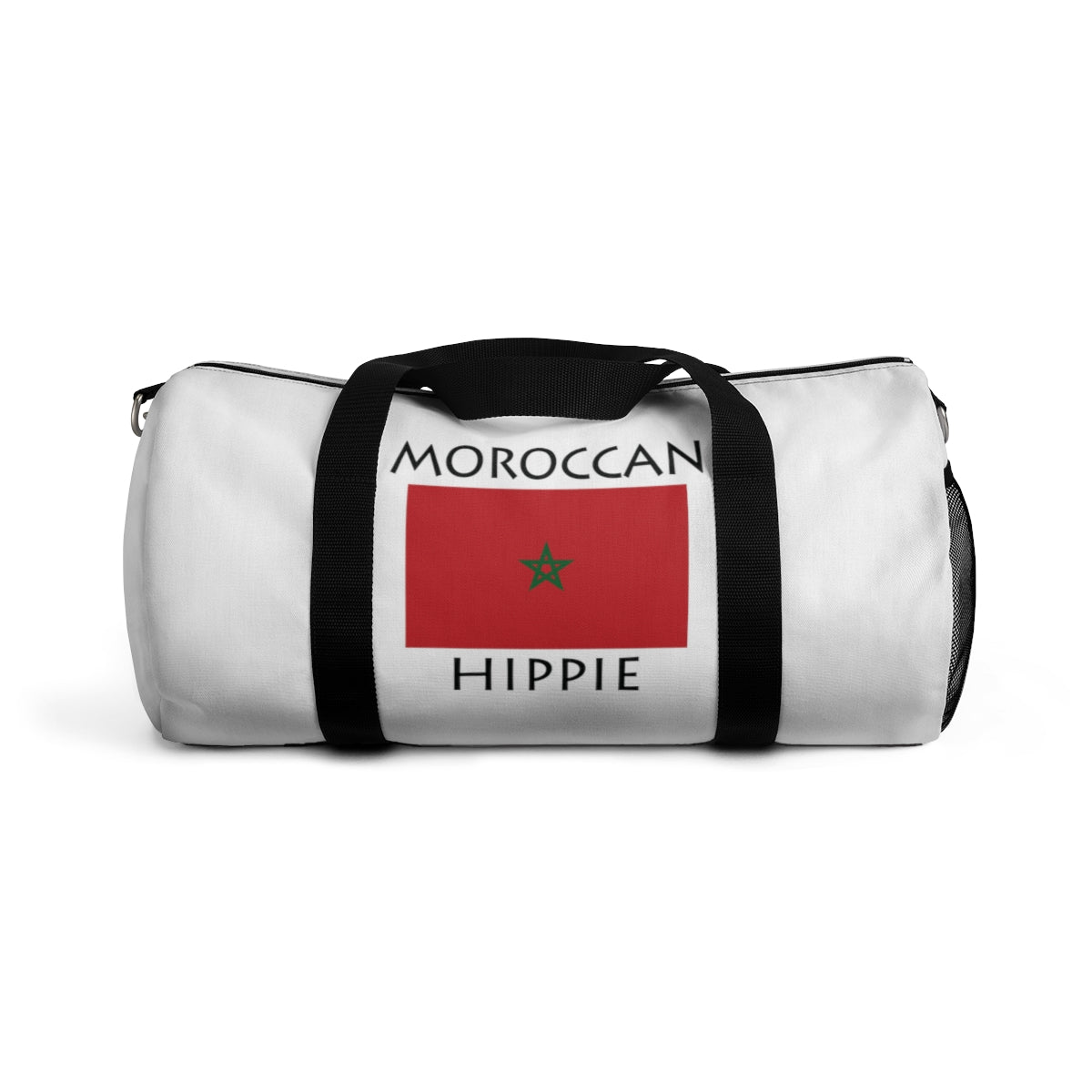  Stately Wear's Moroccan Flag Hippie duffel bag is colorful, iconic and stylish. We are a Katie Couric Shop partner. This duffel bag is the perfect accessory as a beach bag, ski bag, travel bag, shopping bag & gym bag, Pilates bag or yoga bag. Custom made one-at-a-time with environmentally friendly biodegradable inks & dyes. 2 sizes to choose. Stately Wear's bags are very durable, soft and colorful duffels with durable straps.