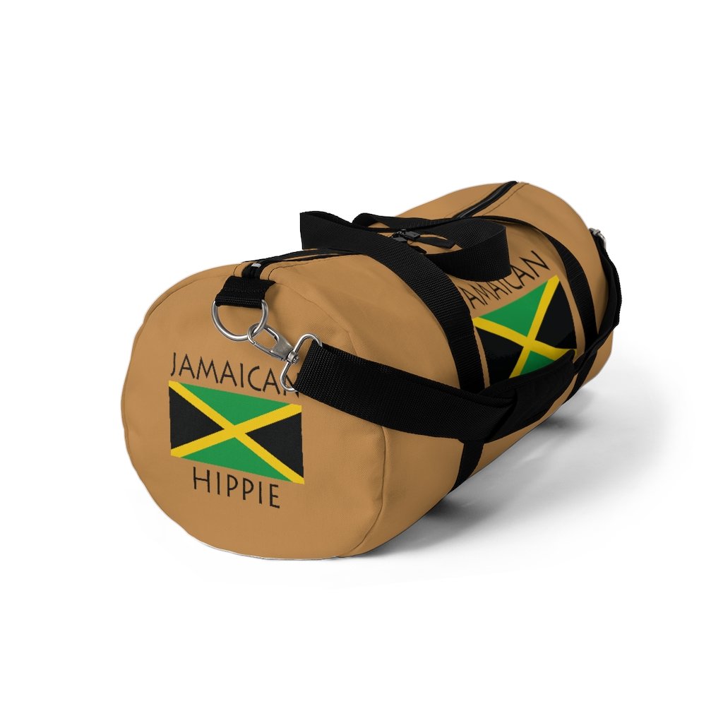 You will love Stately Wear's Jamaican Flag Hippie duffel bag. Katie Couric Shop partner. Perfect accessory as a beach bag, ski bag, travel bag & gym or yoga bag.  Custom made one-at-a-time.  Environmentally friendly.  Biodegradable inks & dyes.  Good for the planet. 2 sizes to choose.