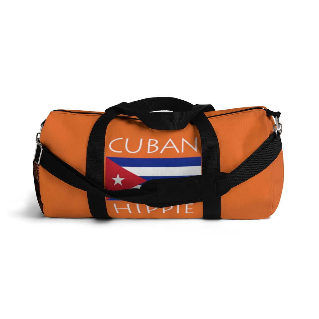 Stately Wear's Cuban Flag Hippie duffel bag is colorful, iconic and Boho stylish. We are a Katie Couric Shop partner. This duffel bag is the perfect accessory as a beach bag, ski bag, travel bag, shopping bag & gym bag, Pilates bag or yoga bag. Custom made one-at-a-time with environmentally friendly biodegradable inks & dyes. 2 sizes to choose. Stately Wear's bags are very durable, soft and colorful duffels with durable strap.