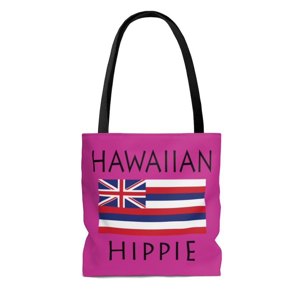 The Stately Wear Hawaiian Flag Hippie tote bag has bold colors from the iconic Hawaiian flag. Made with biodegradable inks & dyes and made one-at-a-time it is environmentally friendly. 3 different sizes to choose from so it is a great gym bag, beach bag, yoga bag, Pilates bag and travel bag.