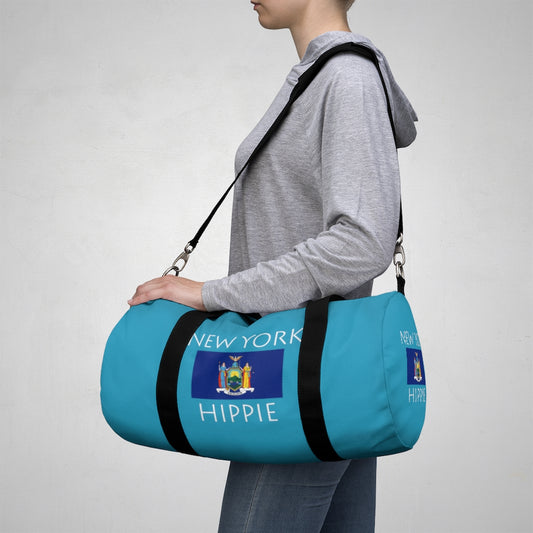  You will love Stately Wear's New York Flag Hippie™ duffel bag. Katie Couric Shop partner. Perfect accessory as a beach bag, ski bag, travel bag & gym or yoga bag.  Custom made one-at-a-time.  Environmentally friendly.  Biodegradable inks & dyes.  Good for the planet. 2 sizes to choose.