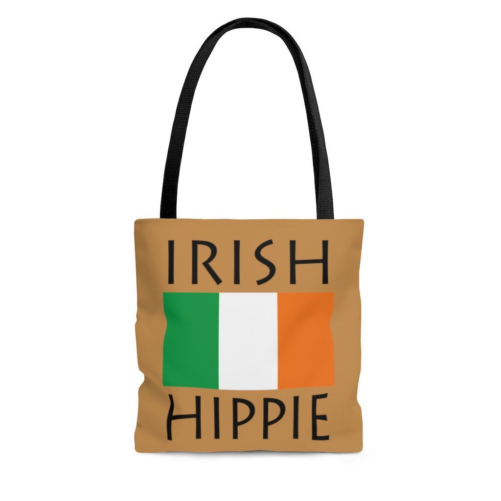  The Stately Wear Irish Flag Hippie tote bag has bold colors from the iconic Irish flag. Made with biodegradable inks & dyes and made one-at-a-time it is environmentally friendly. 3 different sizes to choose from so it is a great gym bag, beach bag, yoga bag, Pilates bag and travel bag.