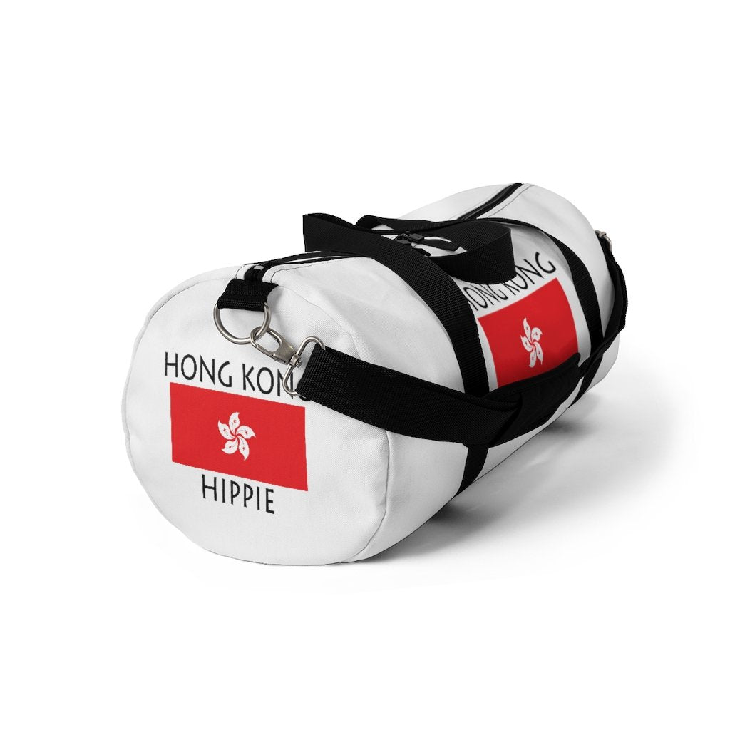 You will love Stately Wear's Hong Kong Flag Hippie duffel bag. Katie Couric Shop partner. Perfect accessory as a beach bag, ski bag, travel bag & gym or yoga bag.  Custom made one-at-a-time.  Environmentally friendly.  Biodegradable inks & dyes.  Good for the planet. 2 sizes to choose.