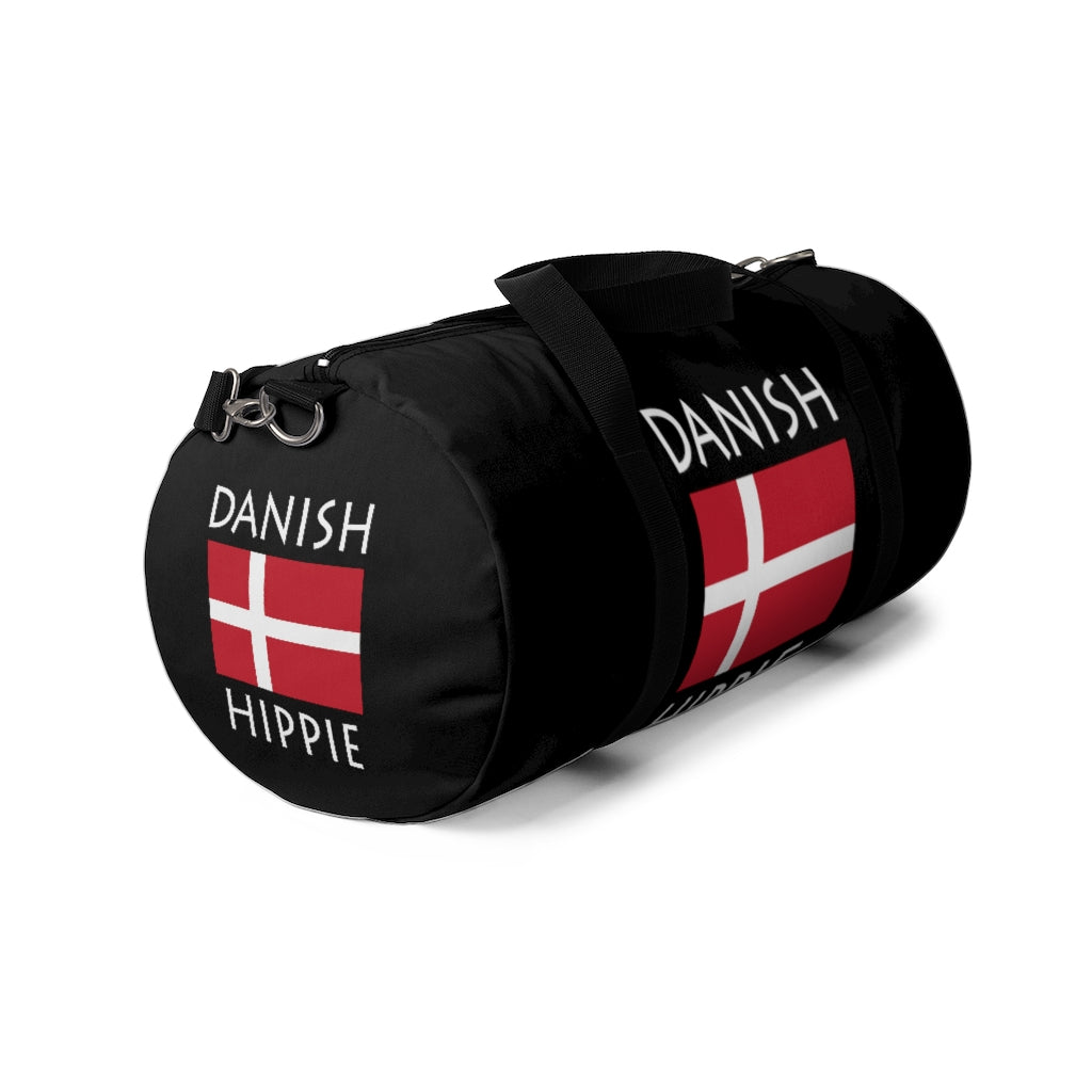 Stately Wear's Danish Flag Hippie duffel bag is colorful, iconic and Boho stylish. We are a Katie Couric Shop partner. This duffel bag is the perfect accessory as a beach bag, ski bag, travel bag, shopping bag & gym bag, Pilates bag or yoga bag. Custom made one-at-a-time with environmentally friendly biodegradable inks & dyes. 2 sizes to choose. Stately Wear's bags are very durable, soft and colorful duffels with durable strap.