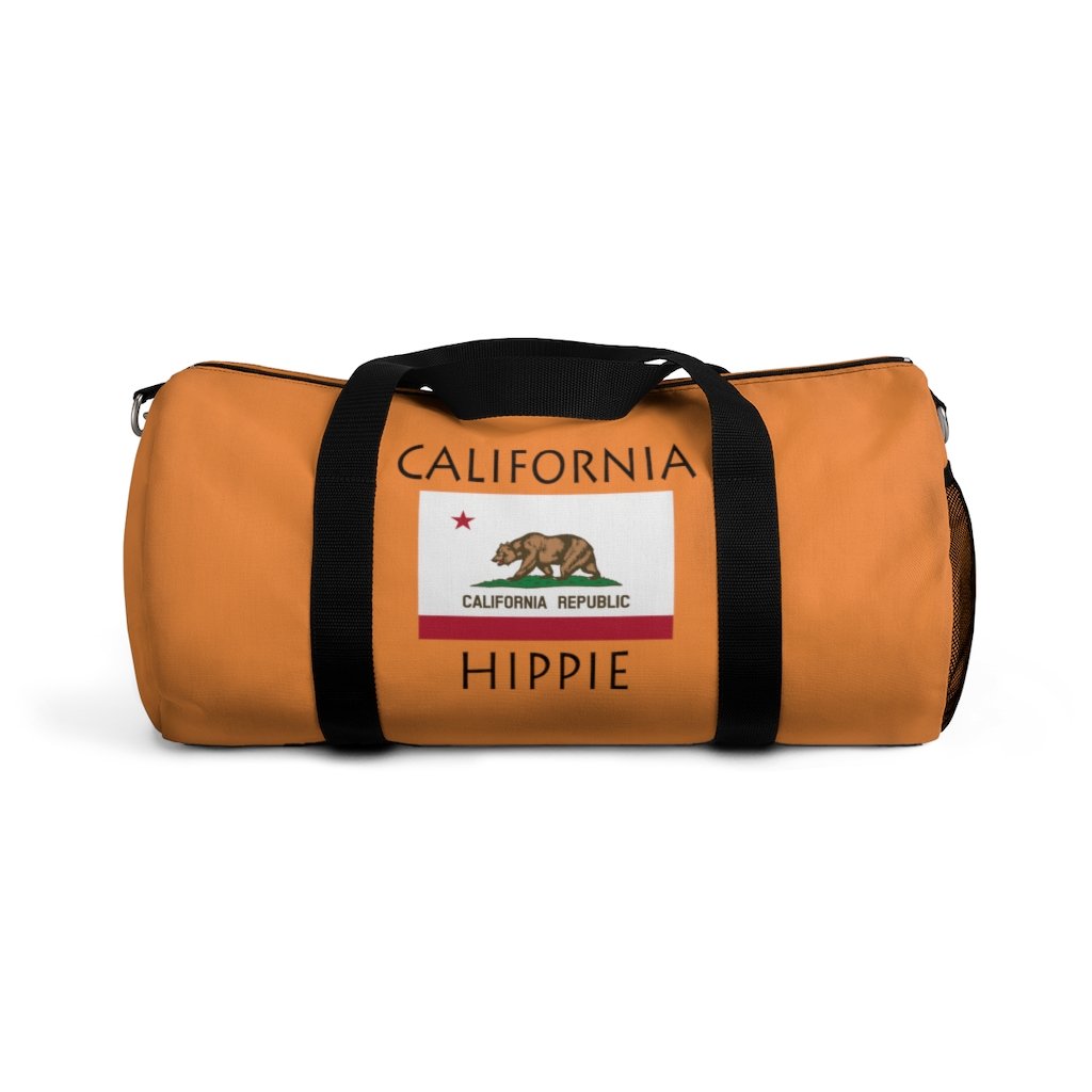 Stately Wear's California Flag Hippie duffel bag is colorful, iconic and Boho stylish. We are a Katie Couric Shop partner. This duffel bag is the perfect accessory as a beach bag, ski bag, travel bag, shopping bag & gym bag, Pilates bag or yoga bag. Custom made one-at-a-time with environmentally friendly biodegradable inks & dyes. 2 sizes to choose. Stately Wear's bags are very durable, soft and colorful duffels. They also have durable straps and make unique holiday gifts.