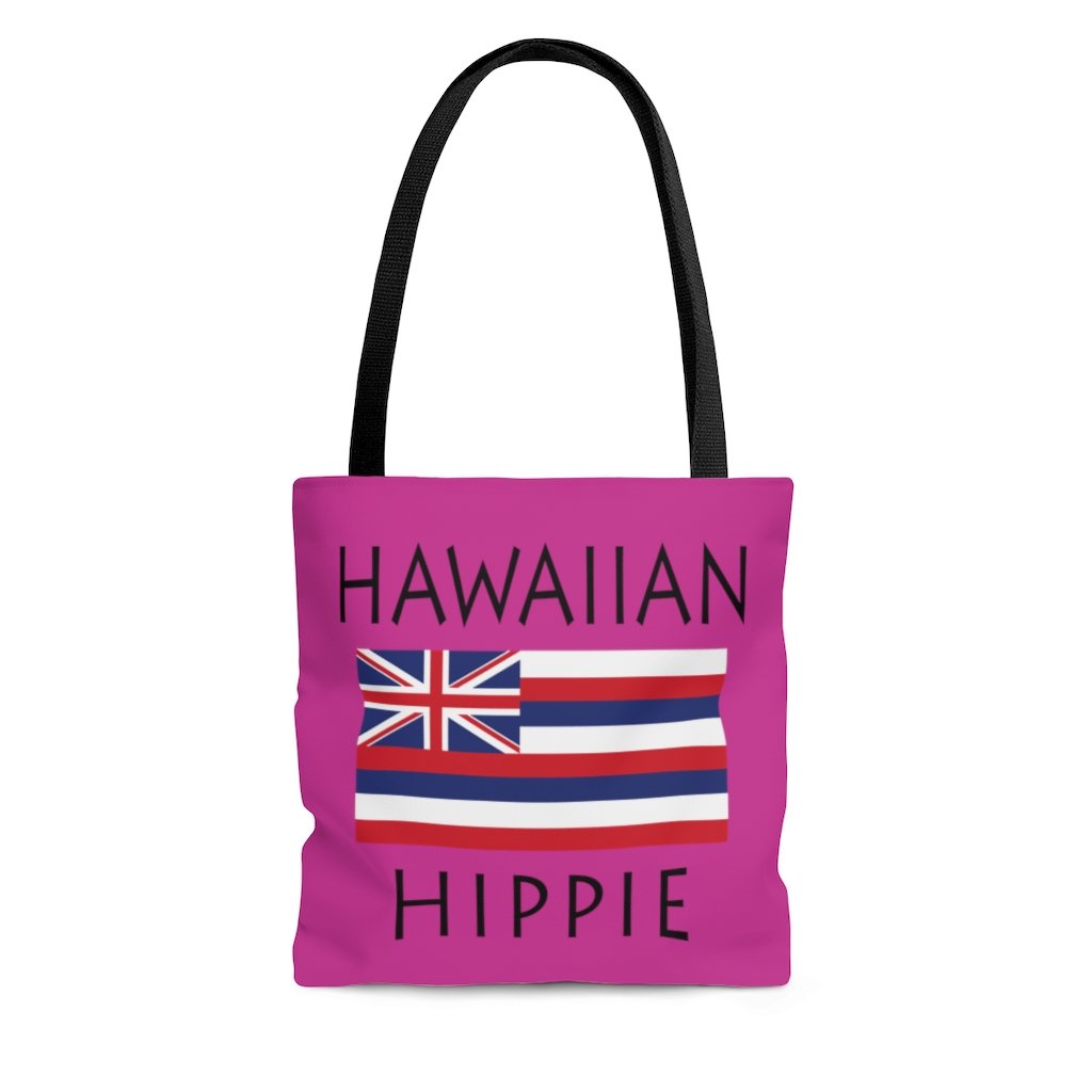 The Stately Wear Hawaiian Flag Hippie tote bag has bold colors from the iconic Hawaiian flag. Made with biodegradable inks & dyes and made one-at-a-time it is environmentally friendly. 3 different sizes to choose from so it is a great gym bag, beach bag, yoga bag, Pilates bag and travel bag.
