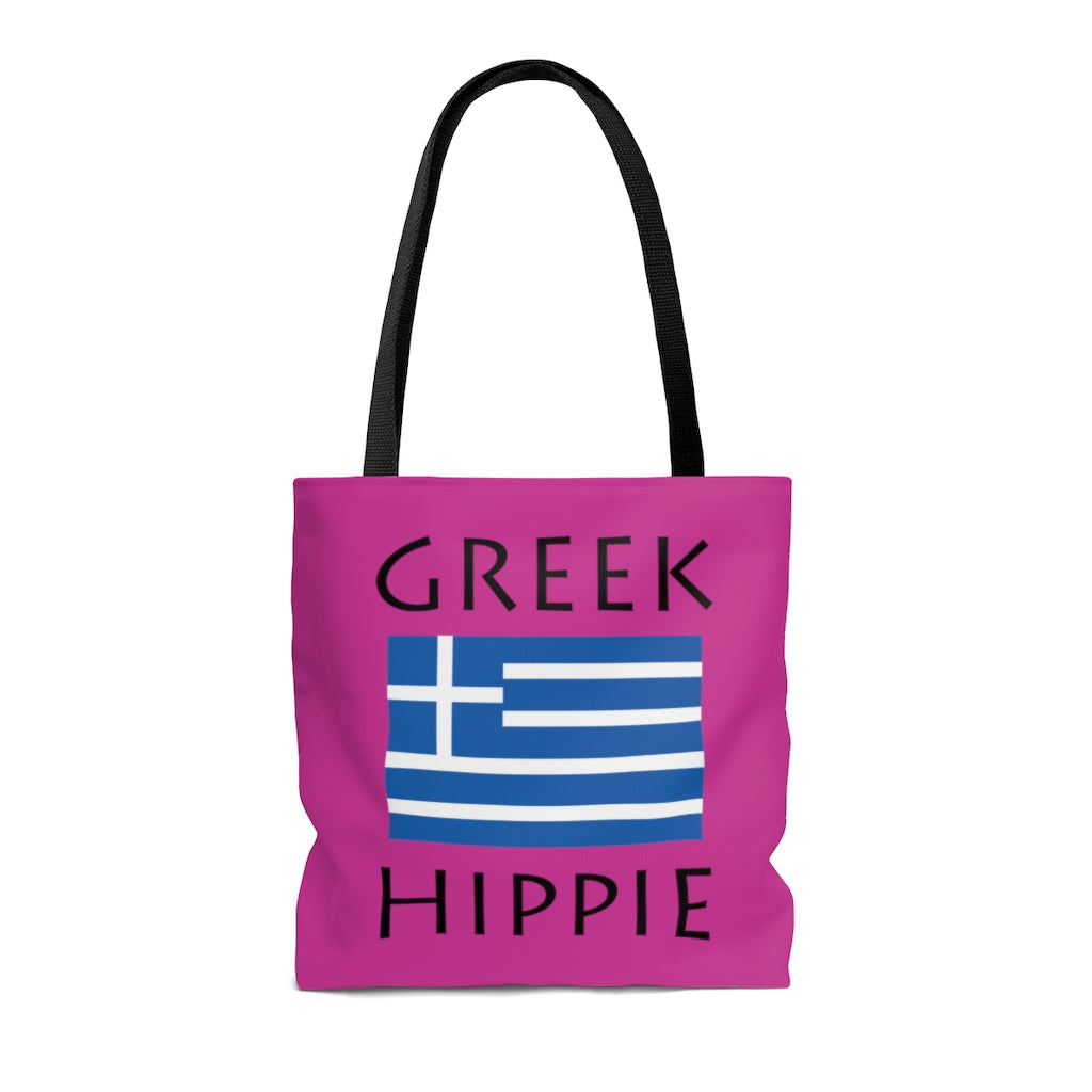Traveler Pink Greek Key Insulated Lunch Tote Bag