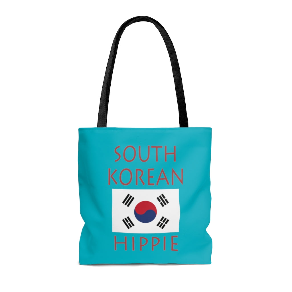   The Stately Wear South Korean Flag Hippie tote bag has bold colors from the iconic South Korean flag. Made with biodegradable inks & dyes and made one-at-a-time it is environmentally friendly. 3 different sizes to choose from so it is a great gym bag, beach bag, yoga bag, Pilates bag and travel bag.