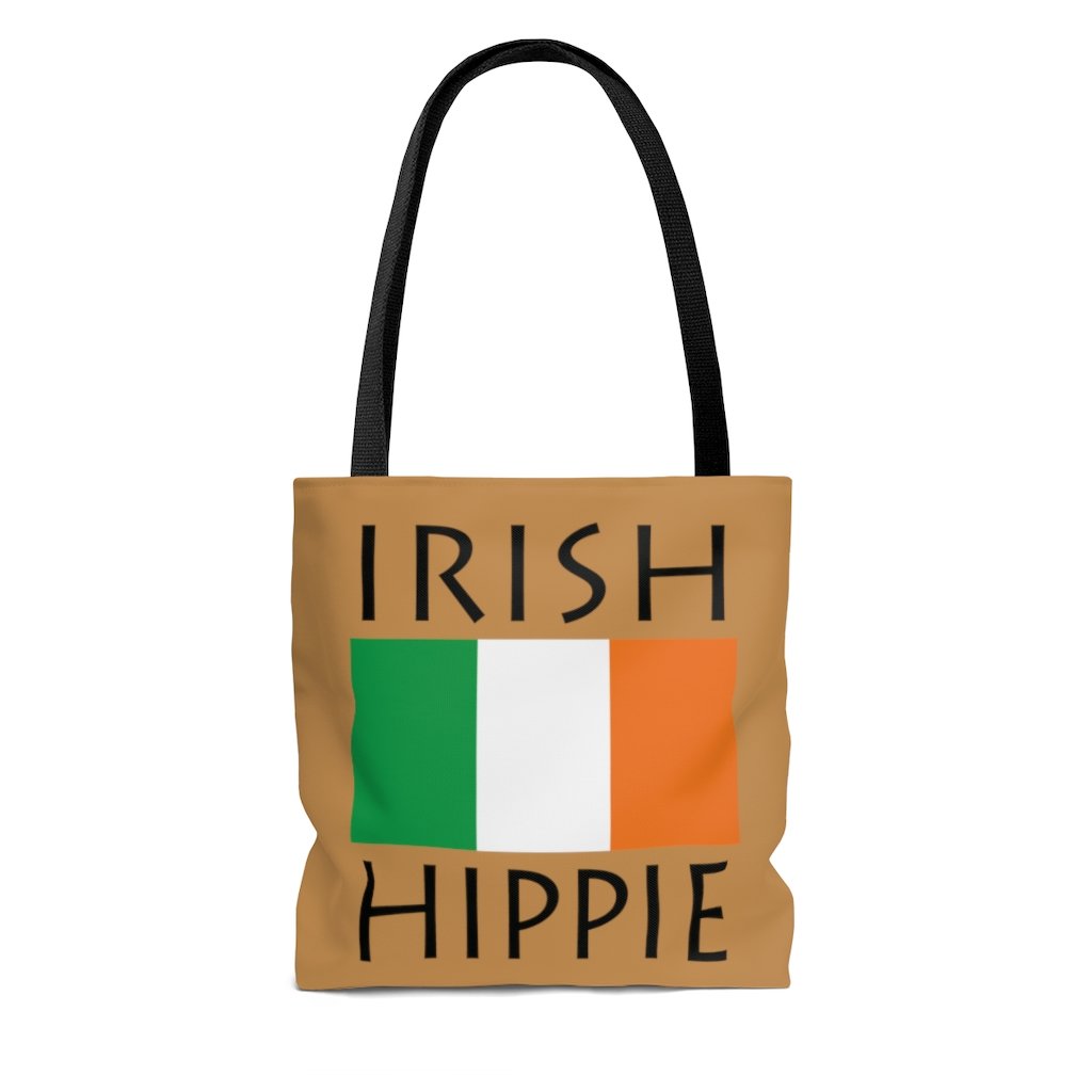  The Stately Wear Irish Flag Hippie tote bag has bold colors from the iconic Irish flag. Made with biodegradable inks & dyes and made one-at-a-time it is environmentally friendly. 3 different sizes to choose from so it is a great gym bag, beach bag, yoga bag, Pilates bag and travel bag.