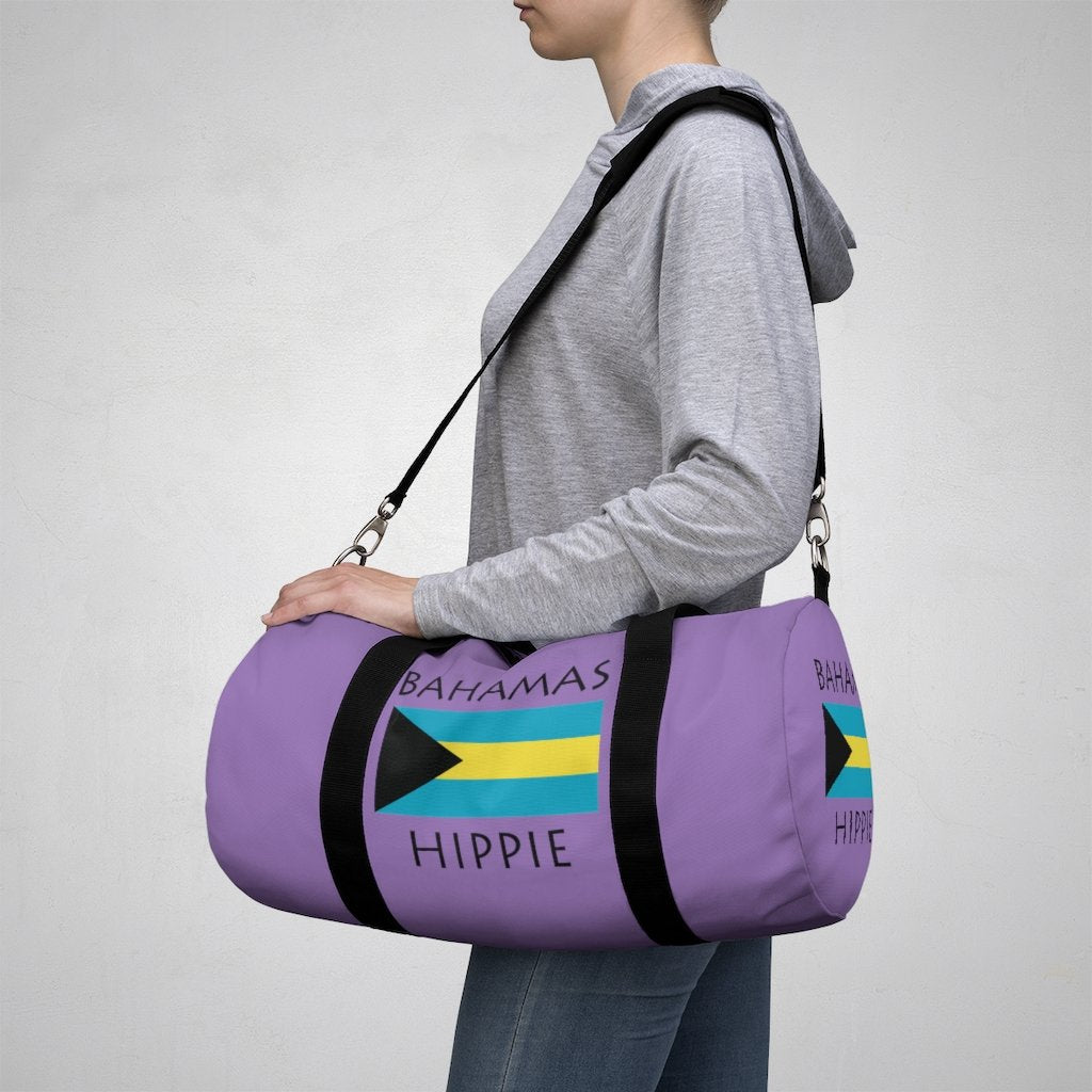 Stately Wear's Bahamas Flag Hippie duffel bag is colorful, iconic and stylish. We are a Katie Couric Shop partner. This duffel bag is the perfect accessory as a beach bag, ski bag, travel bag, shopping bag & gym bag, Pilates bag or yoga bag. Custom made one-at-a-time with environmentally friendly biodegradable inks & dyes. 2 sizes to choose.  Stately Wear's bags are very durable, soft and colorful duffel bags.  Stately Wear's flag hippie bags also have durable straps.  Very chic and boho stylish.