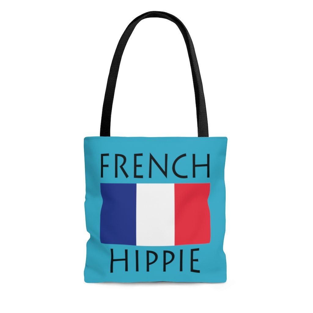 The Stately Wear French Flag Hippie tote bag has bold colors from the iconic European flag. Made with biodegradable inks & dyes and made one-at-a-time it is environmentally friendly. 3 different sizes to choose from. It is a great gym bag, beach bag, yoga bag, Pilates bag and travel bag.