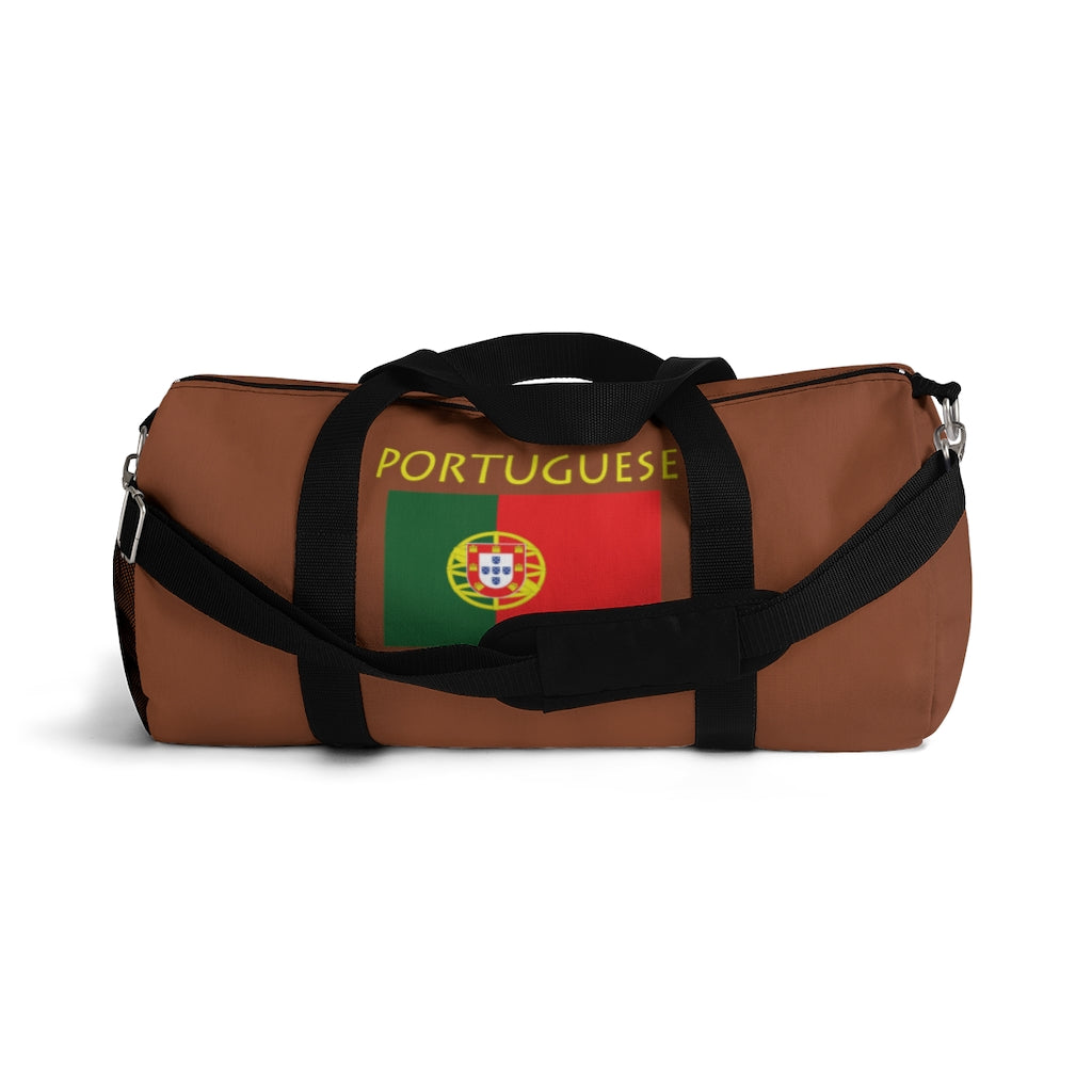 You will love Stately Wear's Portuguese Flag Hippie™ duffel bag. Katie Couric Shop partner. Perfect accessory as a beach bag, ski bag, travel bag & gym or yoga bag.  Custom made one-at-a-time.  Environmentally friendly.  Biodegradable inks & dyes.  Good for the planet. 2 sizes to choose.