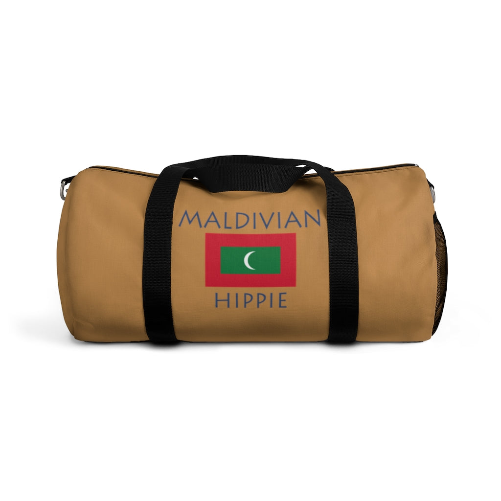 You will love Stately Wear's Maldivian Flag Hippie duffel bag. Katie Couric Shop partner. Perfect accessory as a beach bag, ski bag, travel bag & gym or yoga bag.  Custom made one-at-a-time.  Environmentally friendly.  Biodegradable inks & dyes.  Good for the planet. 2 sizes to choose.