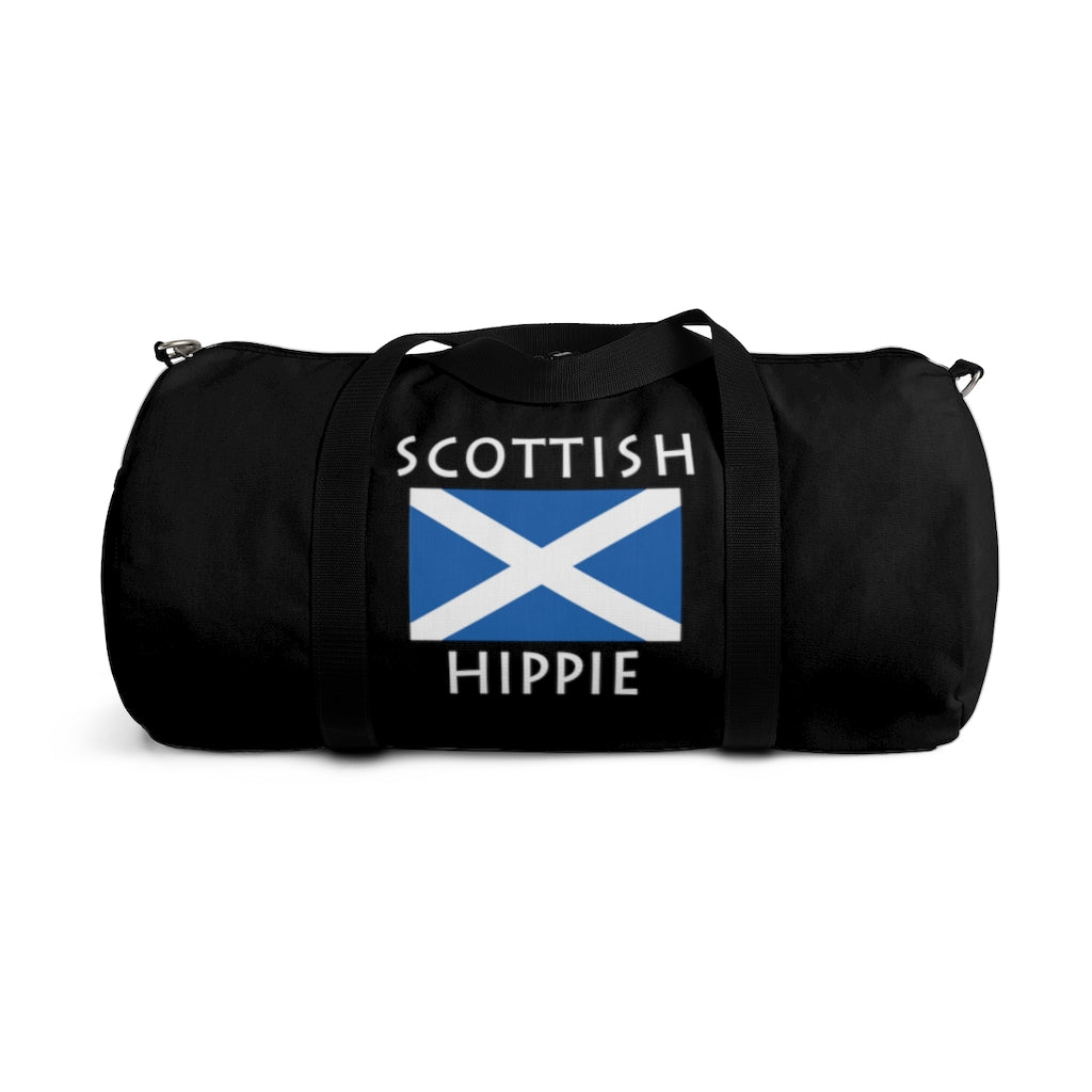  Stately Wear's Scottish Flag Hippie duffel bag is colorful, iconic and stylish. We are a Katie Couric Shop partner. This duffel bag is the perfect accessory as a beach bag, ski bag, travel bag, shopping bag & gym bag, Pilates bag or yoga bag. Custom made one-at-a-time with environmentally friendly biodegradable inks & dyes. 2 sizes to choose. Stately Wear's bags are very durable, soft and colorful duffels with durable straps.