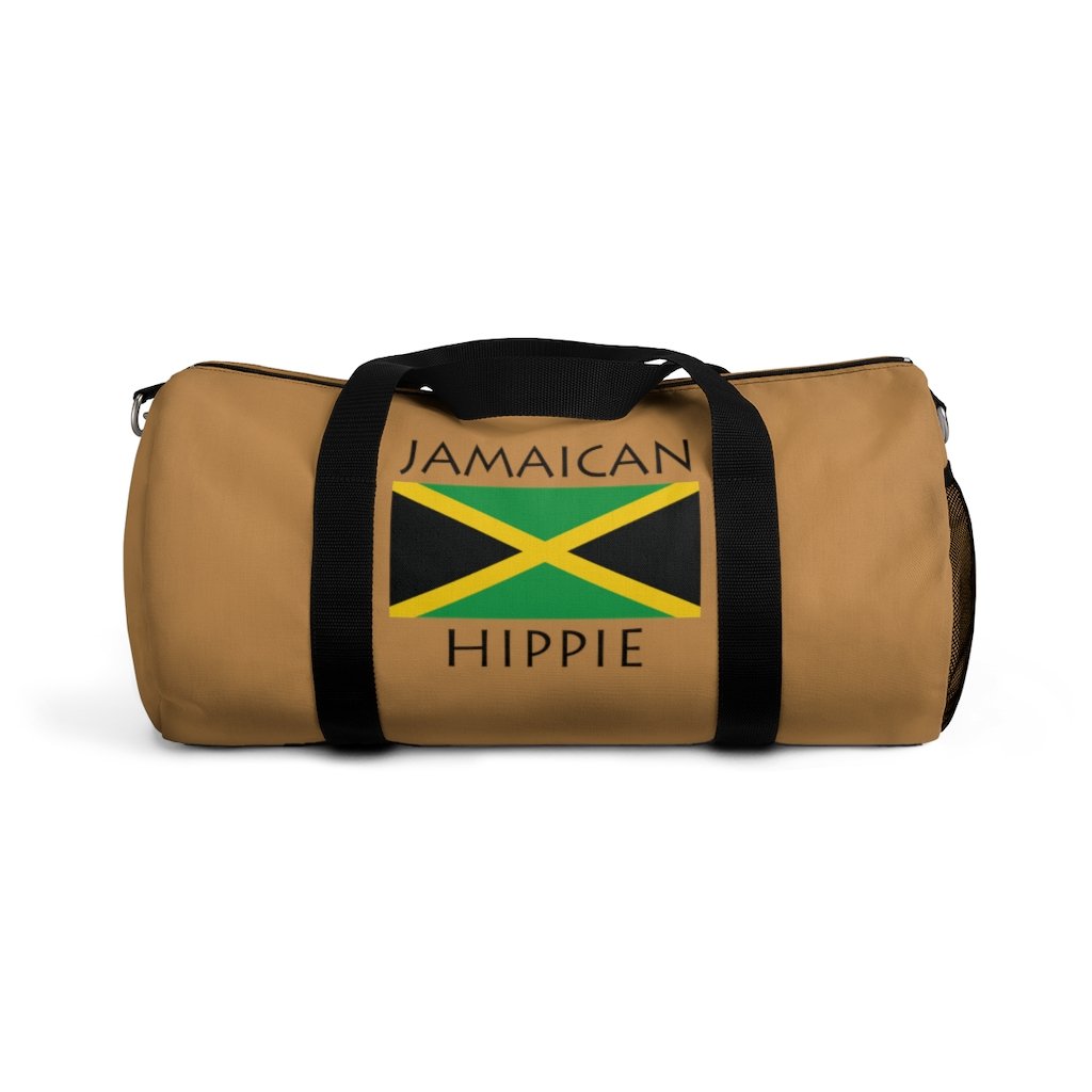 You will love Stately Wear's Jamaican Flag Hippie duffel bag. Katie Couric Shop partner. Perfect accessory as a beach bag, ski bag, travel bag & gym or yoga bag.  Custom made one-at-a-time.  Environmentally friendly.  Biodegradable inks & dyes.  Good for the planet. 2 sizes to choose.