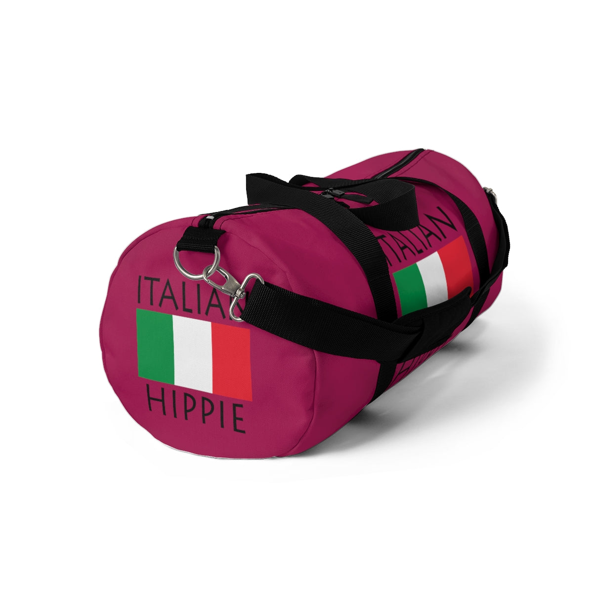  Stately Wear's Italian Flag Hippie duffel bag is colorful, iconic and stylish. We are a Katie Couric Shop partner. This duffel bag is the perfect accessory as a beach bag, ski bag, travel bag, shopping bag & gym bag, Pilates bag or yoga bag. Custom made one-at-a-time with environmentally friendly biodegradable inks & dyes. 2 sizes to choose. Stately Wear's bags are very durable, soft and colorful duffels with durable straps.