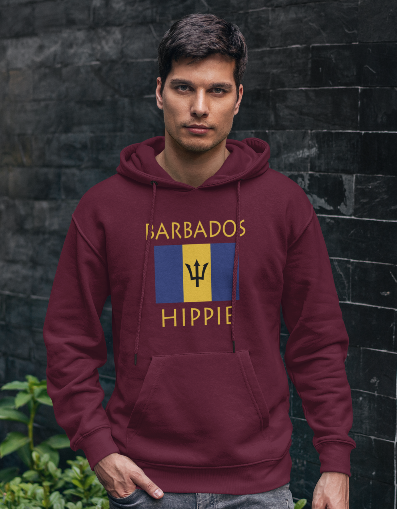 Barbados Flag Hippie™ Unisex Hoodie