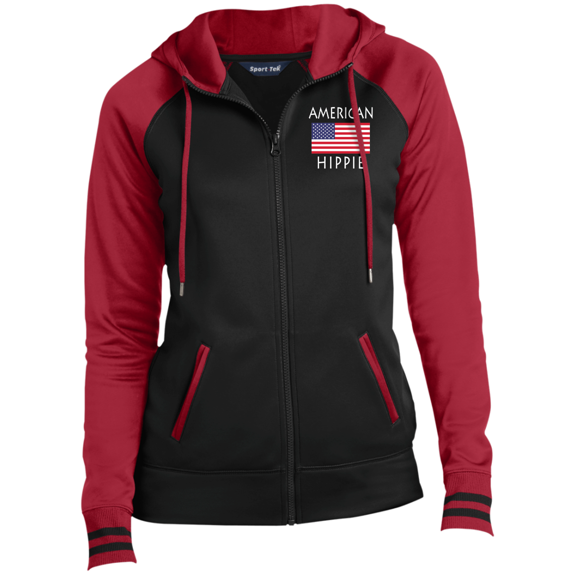 American Flag Hippie™ Women's Sport-Wick® Full-Zip Hooded Jacket
