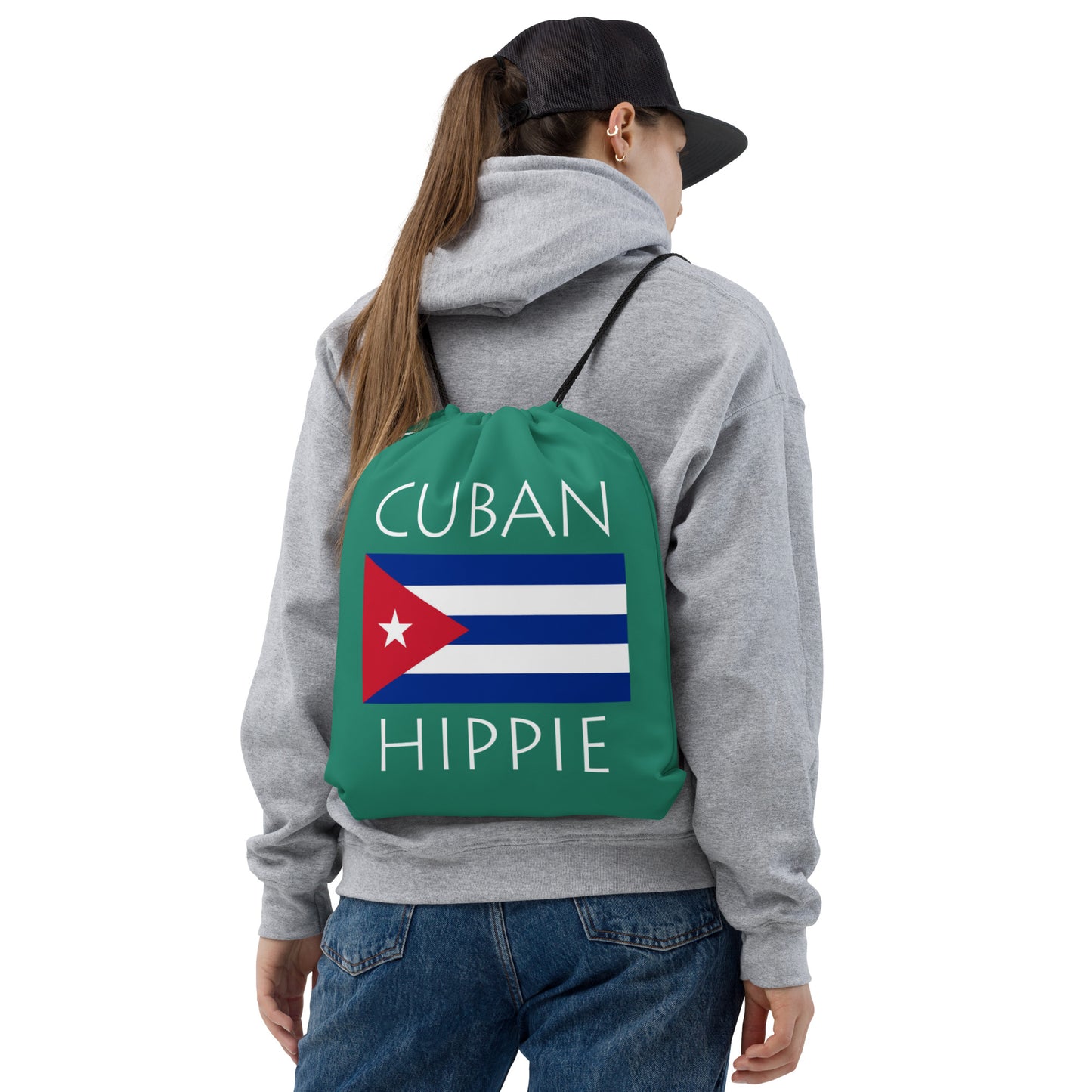 Cuban Flag Hippie™ Look Sharp Drawstring bag