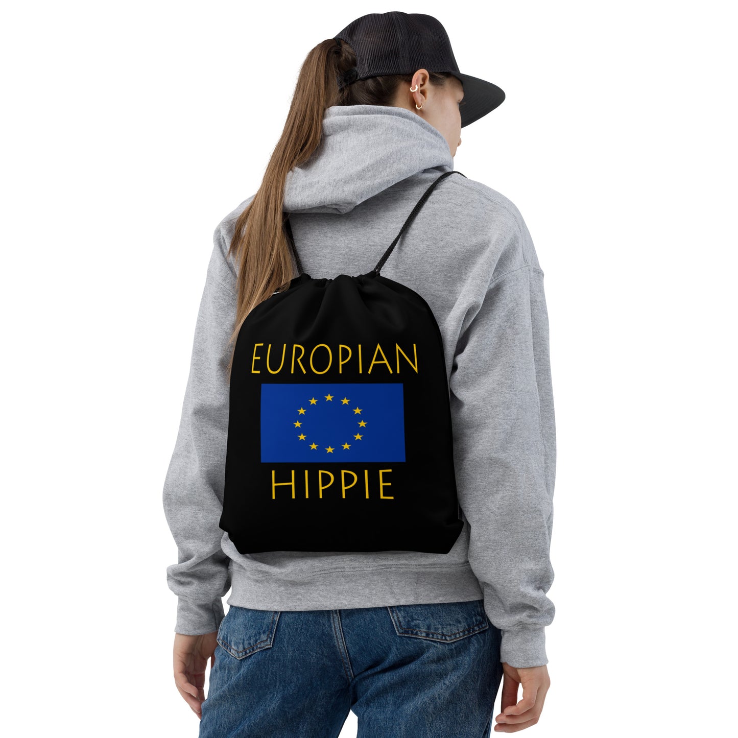 European Flag Hippie™ Look Sharp Drawstring bag