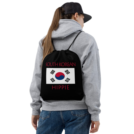 South Korean Flag Hippie™ Look Sharp Drawstring bag