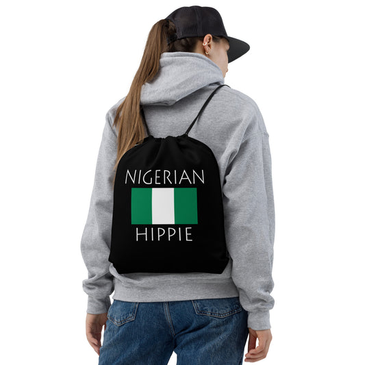 Nigerian Flag Hippie™ Look Sharp Drawstring bag