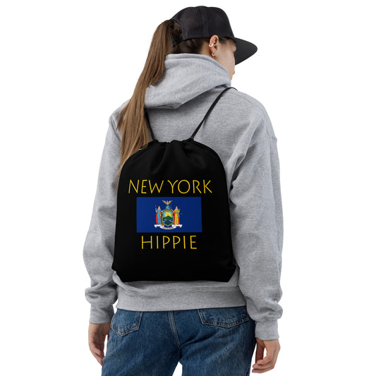 New York Flag Hippie™ Look Sharp Drawstring bag