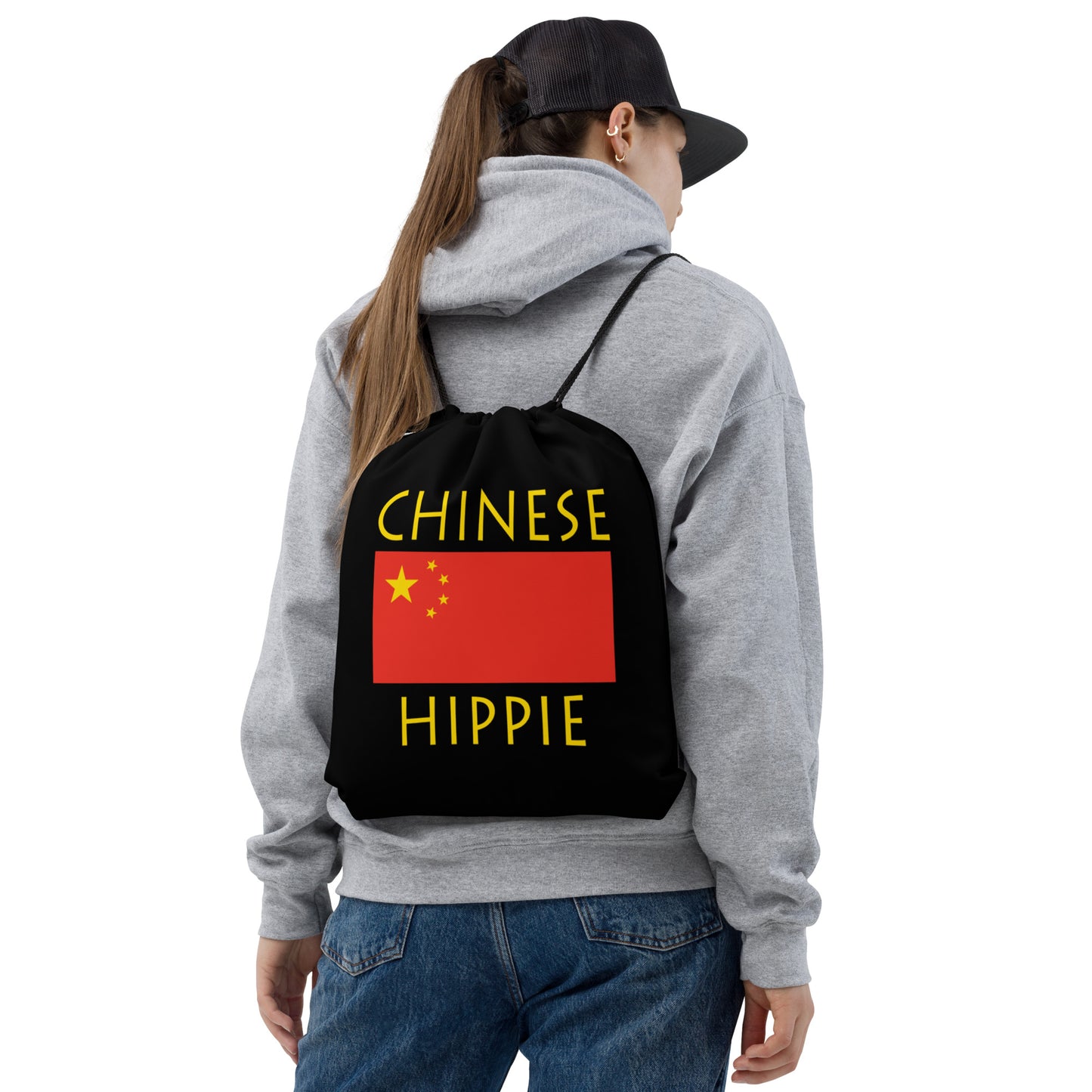 Chinese Flag Hippie™ Look Sharp Drawstring bag