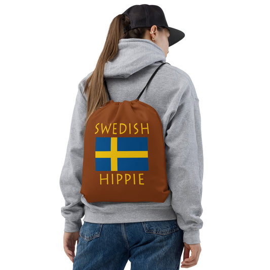 Swedish Flag Hippie™ Look Sharp Drawstring bag