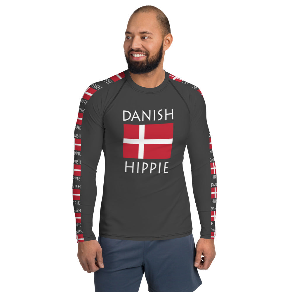 Danish Flag Hippie™ Men's Rash Guard