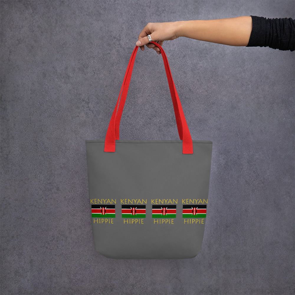 The Stately Wear Kenyan Flag Hippie tote bag has bold colors from the iconic Kenyan flag. Made with biodegradable inks & dyes and made one-at-a-time it is environmentally friendly. 3 different sizes to choose from so it is a great gym bag, beach bag, yoga bag, Pilates bag and travel bag.