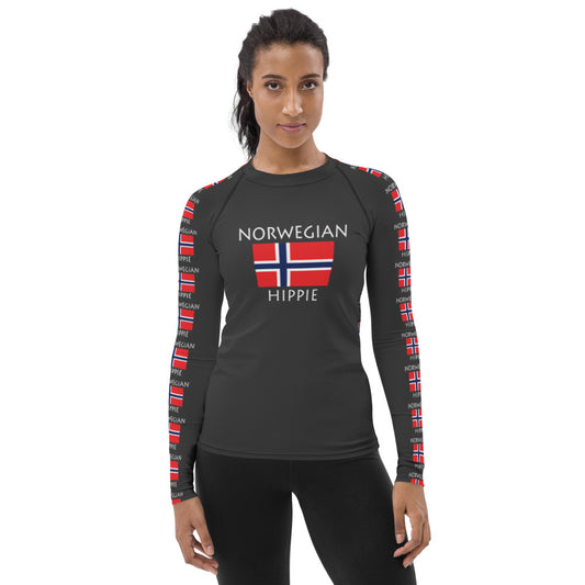 Norwegian Flag Hippie™ Women's Rash Guard