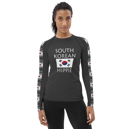 South Korean Flag Hippie™ Women's Rash Guard