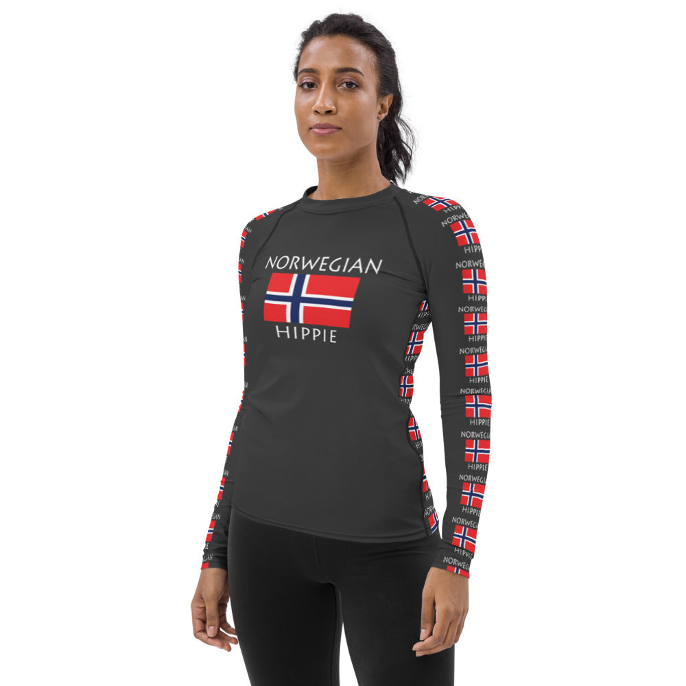 Norwegian Flag Hippie™ Women's Rash Guard
