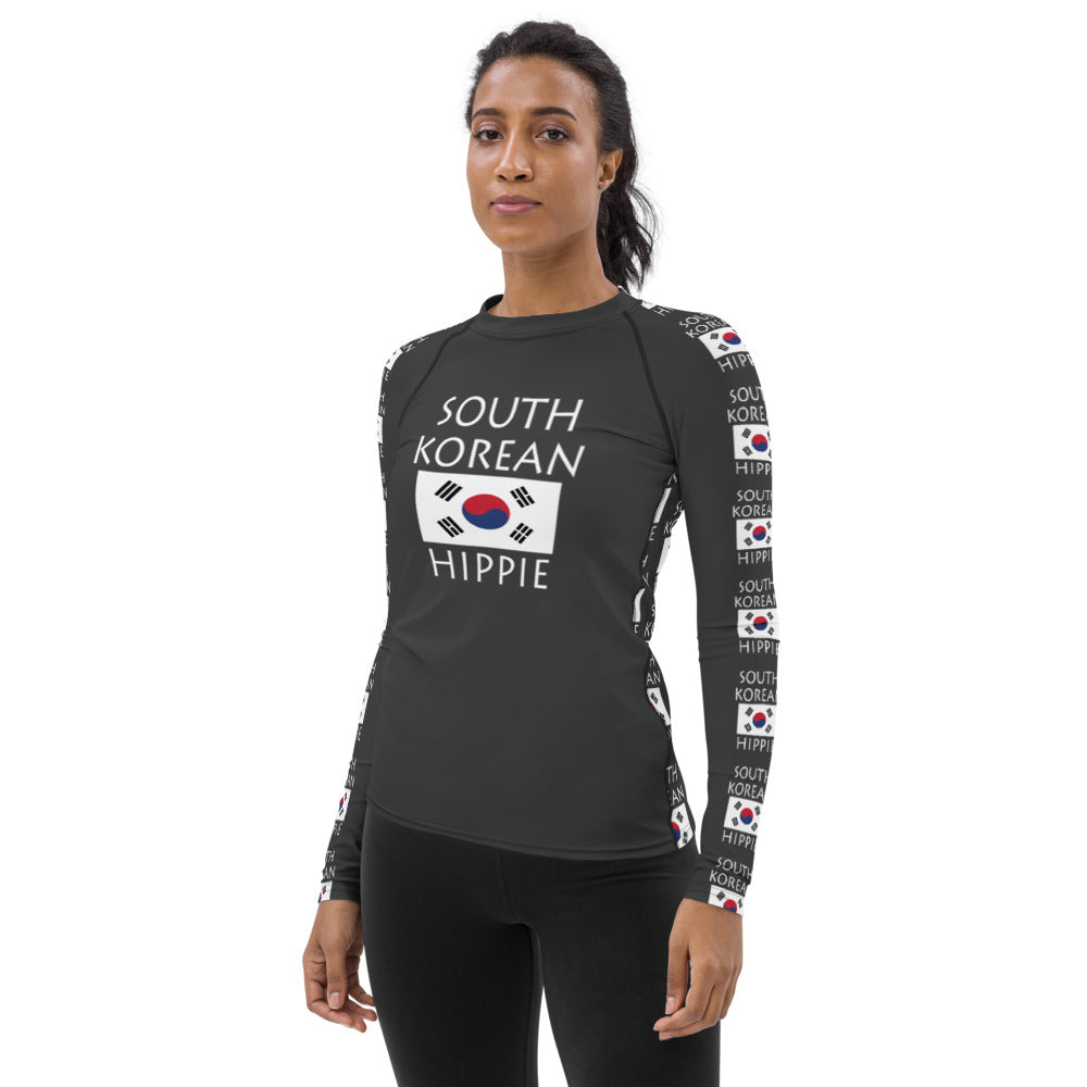 South Korean Flag Hippie™ Women's Rash Guard