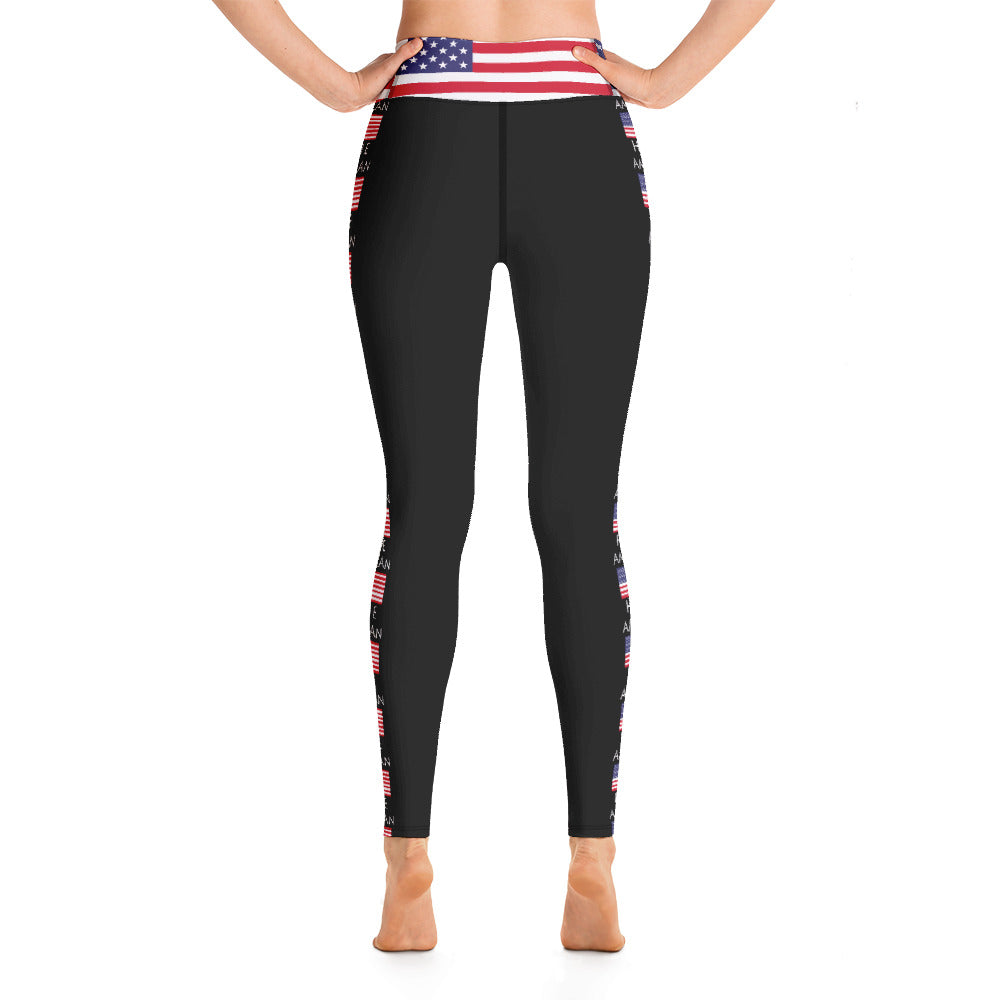 Stately Wear's American Flag Hippie leggings have bold colors, great fit and the polyester spandex combination is the perfect fit. The Alaskan flag design around the waist and down the side of each leg are bold, unique and colorful!  Stately Wear flag leggings are great for the gym, yoga, Pilates, the coffee shop, you'll like to use them every day.