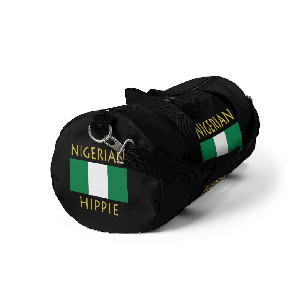 You will love Stately Wear's Nigerian Flag Hippie™ duffel bag. Katie Couric Shop partner. Perfect accessory as a beach bag, ski bag, travel bag & gym or yoga bag.  Custom made one-at-a-time.  Environmentally friendly.  Biodegradable inks & dyes.  Good for the planet. 2 sizes to choose.