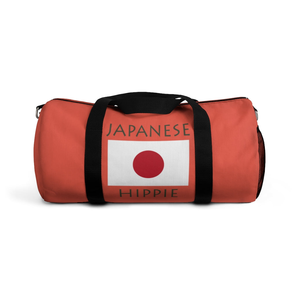 You will love Stately Wear's Japanese Flag Hippie duffel bag. Katie Couric Shop partner. Perfect accessory as a beach bag, ski bag, travel bag & gym or yoga bag.  Custom made one-at-a-time.  Environmentally friendly.  Biodegradable inks & dyes.  Good for the planet. 2 sizes to choose.