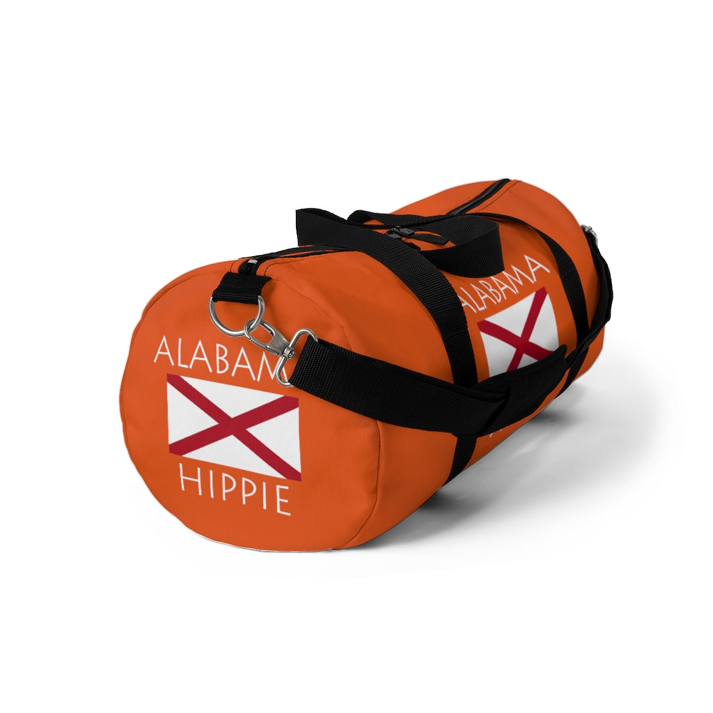 Stately Wear's Alabama Flag Hippie duffel bag. We are a Katie Couric Shop partner. The perfect accessory as a beach bag, ski bag, travel bag & gym or yoga bag. Custom made one-at-a-time. 2 sizes to choose.