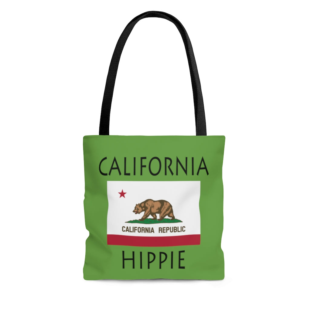  The Stately Wear California Flag Hippie has bold colors from the iconic British flag. Made with biodegradable inks & dyes and made one-at-a-time it is environmentally friendly. 3 different color handles to choose from.  It is a great gym bag, beach bag, yoga bag, Pilates bag and travel bag.