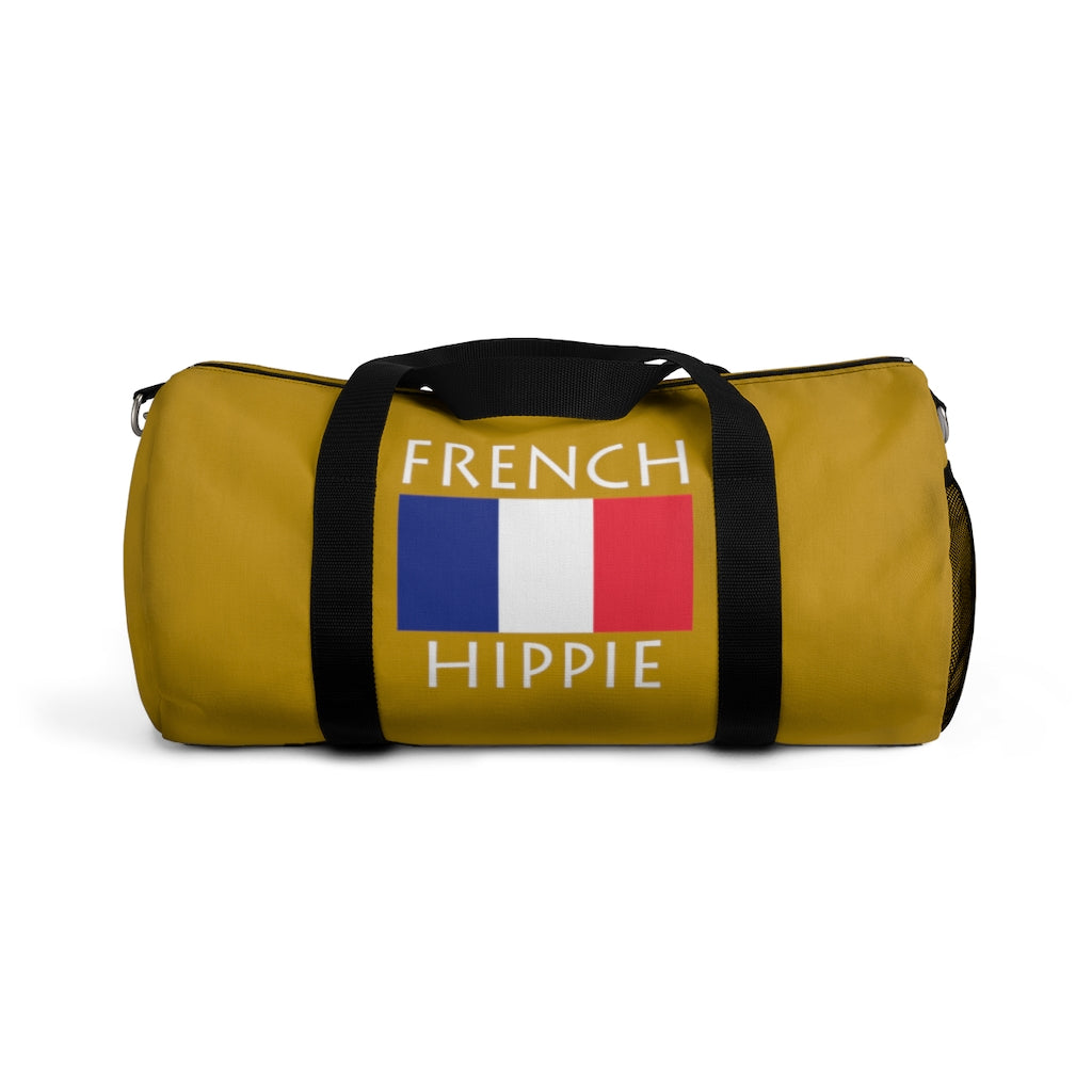 You will love Stately Wear's French Flag Hippie duffel bag. Katie Couric Shop partner. Perfect accessory as a beach bag, ski bag, travel bag & gym or yoga bag.  Custom made one-at-a-time.  Environmentally friendly.  Biodegradable inks & dyes.  Good for the planet. 2 sizes to choose.