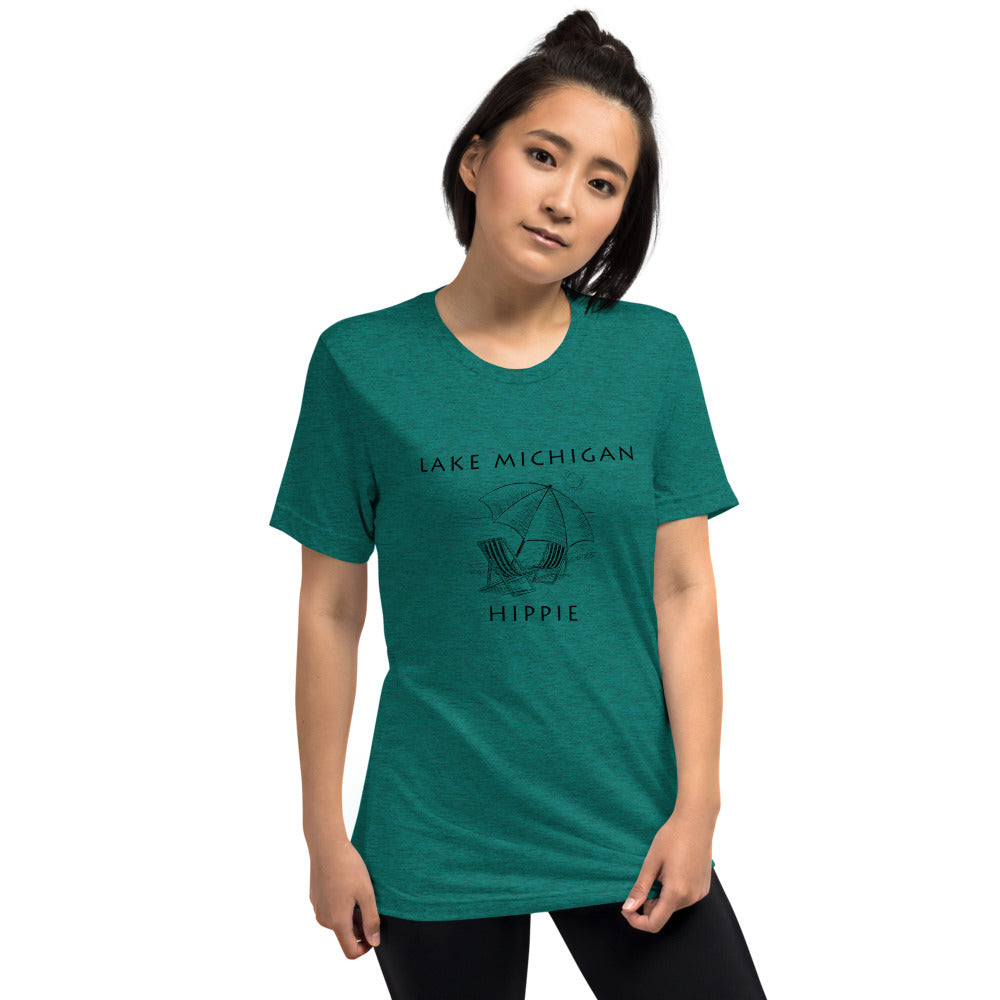Lake Michigan Beach Hippie Unisex Tri-blend t-shirt