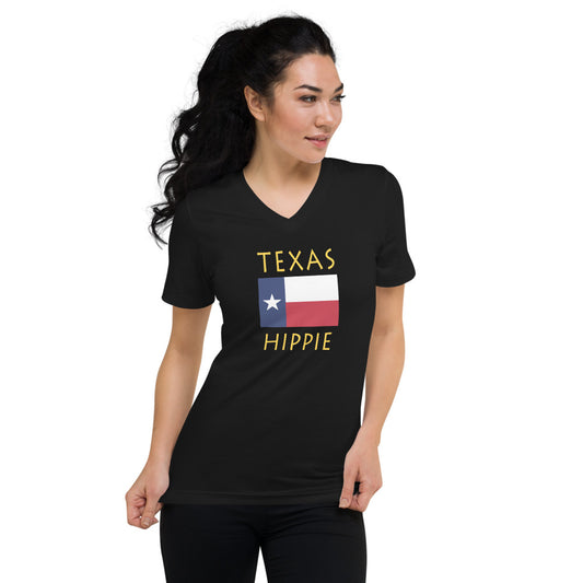 Texas  Flag Hippie™ Unisex Short Sleeve V-Neck Tee