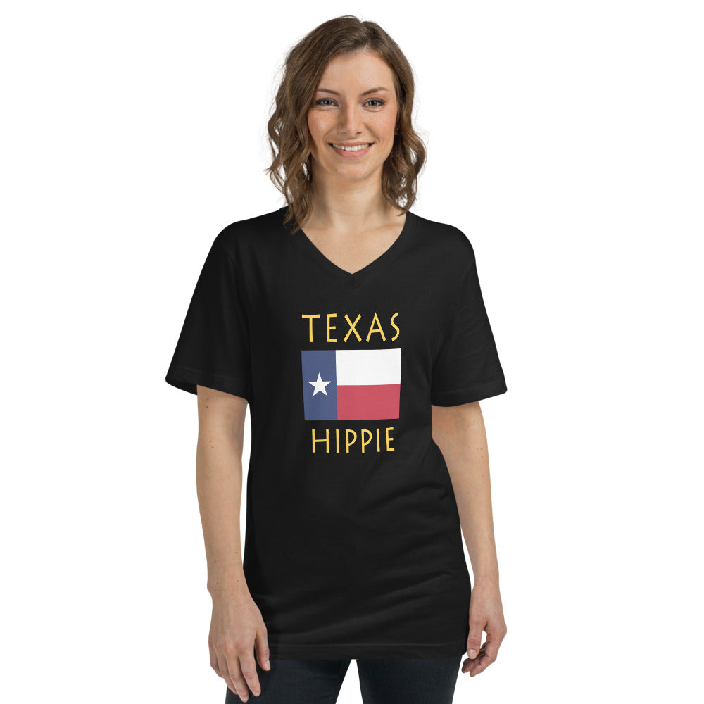 Texas  Flag Hippie™ Unisex Short Sleeve V-Neck Tee