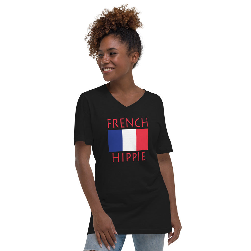 French Flag Hippie™  Short Sleeve V-Neck Tee