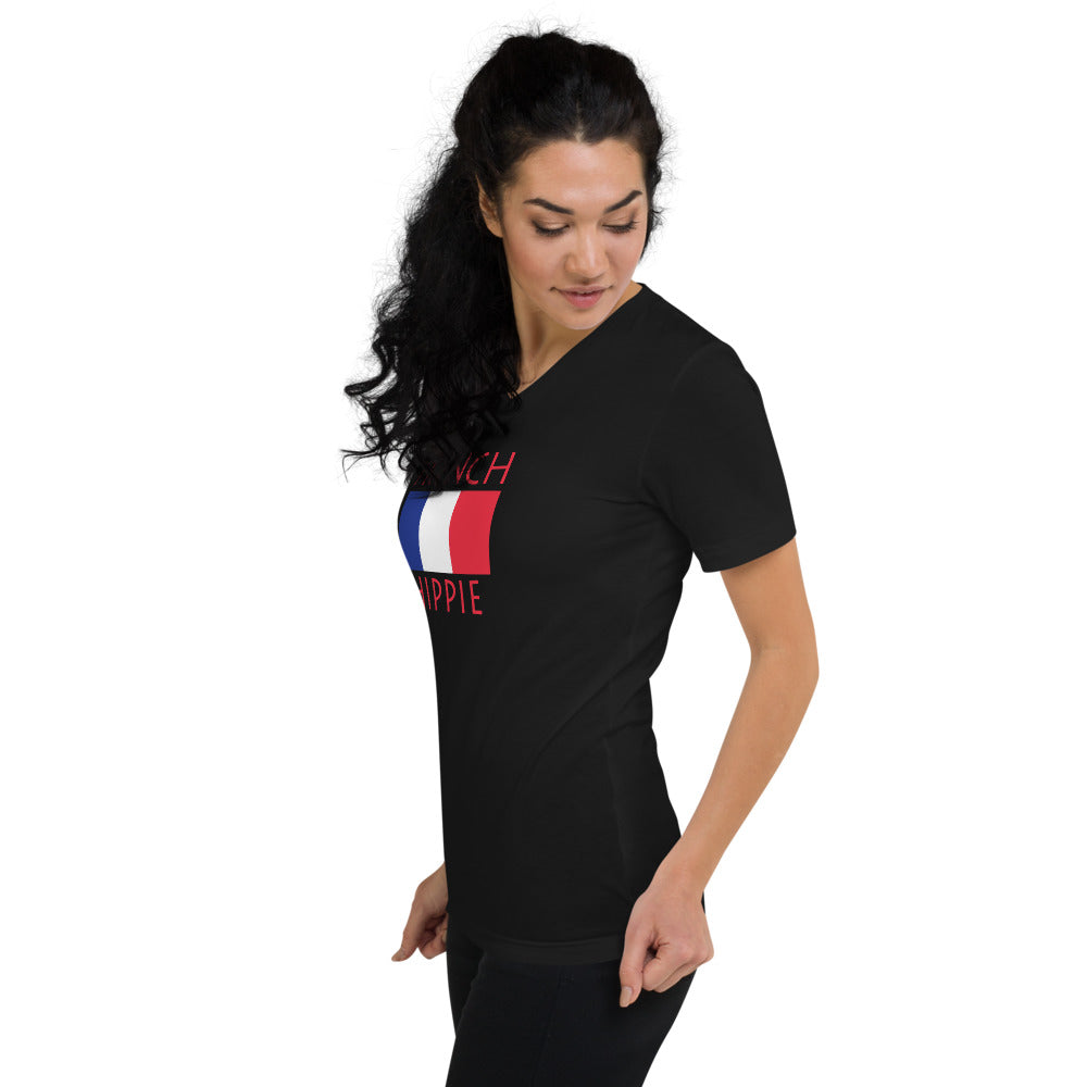 French Flag Hippie™  Short Sleeve V-Neck Tee